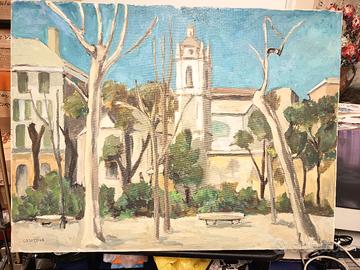 Dipinto borgo Ligure