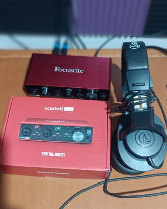  Scarlett focusrite 2i2 audio technica m20x