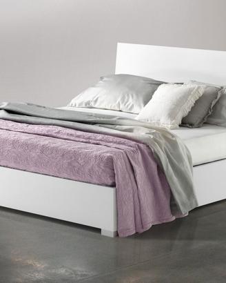 Letto contenitore matrimoniale bianco con rete