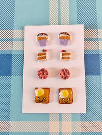 orecchini a bottone set