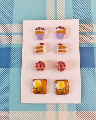 orecchini a bottone set