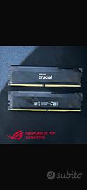 Ram Crucial ddr5 2 da 16gb (32gb) 6400 cl32 per Pc