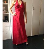 Maxi vestito "bianco perla" in raso rosso tg S