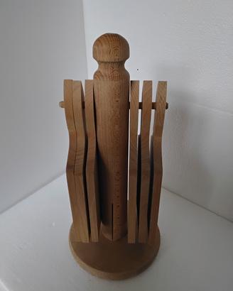 sei taglieri per aperitivo in legno massello