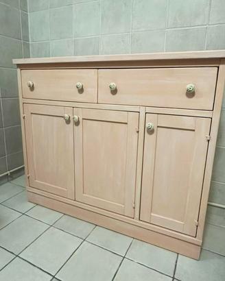 Mobile Bagno in legno Artigianale – Finitura Rosa
