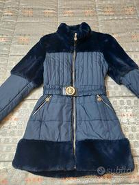 Piumino  donna Roberta Biagi blu con ecopelliccia 