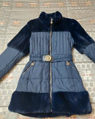 Piumino  donna Roberta Biagi blu con ecopelliccia 