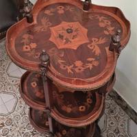 Tavolino etagere intarsiato luigi XV