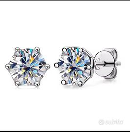 Orecchini argento e moissanite