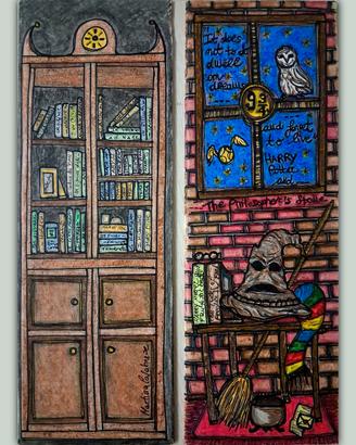 set 2 segnalibri maxi rigidi Harry Potter e libri
