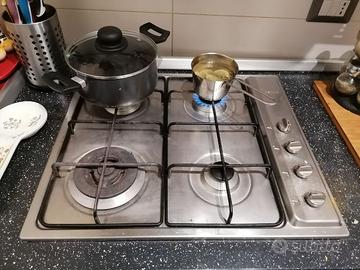 pianop cottura gas 4 fuochi acciaio inox