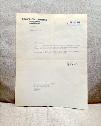 Lotto Mariano Rumor-5 Lettere Autografe