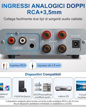 Amplificatore Desktop Stereo 2 CH Classe D Mini Am