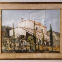 Dipinto paesaggio rurale