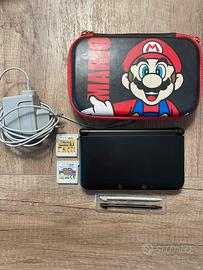 Nintendo 3DS XL Nero + Custodia Mario + 2 giochi