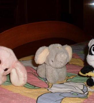 Pupazzi pelouche elefantini e koala