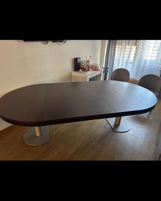 Tavolo rotondo wengé 180cm allungabile
