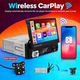 AUTORADIO BLUETOOTH 1 DIN CON SCHERMO A SCOMPARSA 