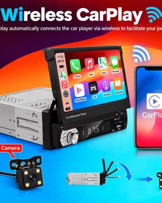 AUTORADIO BLUETOOTH 1 DIN CON SCHERMO A SCOMPARSA 