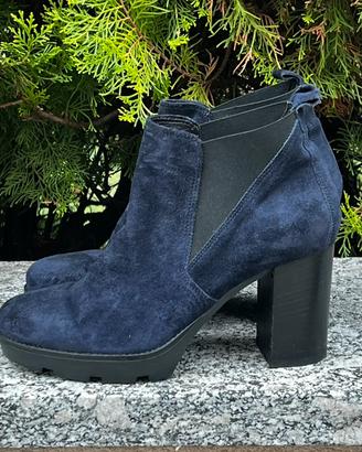 Stivaletti in pelle blu taglia 38 Janet Sport
