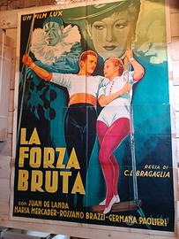 Manifesto cinema "LA FORZA BRUTA" Brazzi Mercader