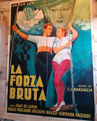 Manifesto cinema "LA FORZA BRUTA" Brazzi Mercader