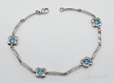 COD.101A.26 BRACCIALE FIORI ORO BIANCO 18K 750