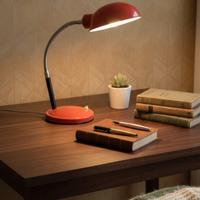 lampada da ufficio o scrivania rossa anni 70