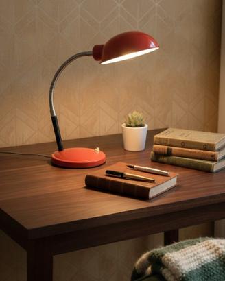 lampada da ufficio o scrivania rossa anni 70