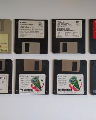 8 x LOTTO FLOPPY DISK 3.5" PROGAMMI CANON UTILITY