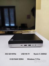 HP Elitedesk 705 G4 Mini PC-Ryze 5 2400GE-8/256GB