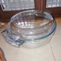 tegame in vetro, con coperchio, della pirex