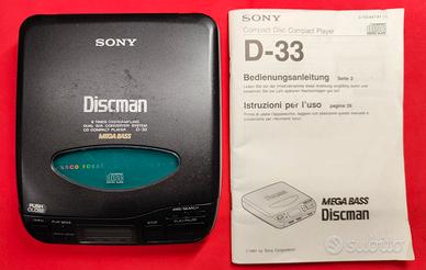 Sony D33 DISCMAN LETTORE CD 1991 CON ACCESSORI 
