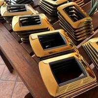 Placche BTicino metallo oro 3 moduli