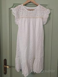 abito bianco pizzo Sangallo 100%cotone