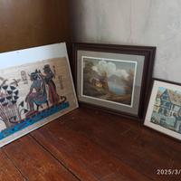 quadro dipinto montagna lago fiori papiro egizi