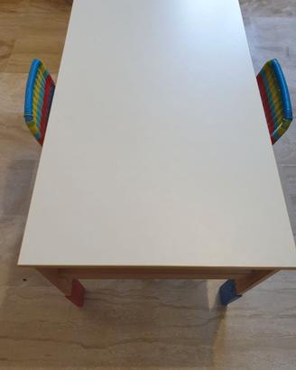 Tavolo bambini ikea con gambe regolabili.