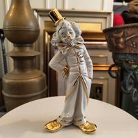 Statua clown pagliaccio porcellana con Swarovski