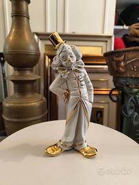Statua clown pagliaccio porcellana con Swarovski