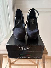 Scarpe décolleté VI & VI Milano nere con plateau