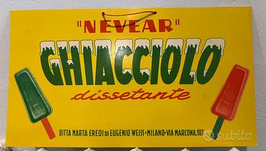 Cartello pubblicitario vintage Nevear ghiacciolo