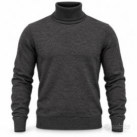 Maglione Dolcevita Uomo Lana 50% OUT/FIT Grigio An
