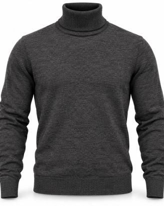 Maglione Dolcevita Uomo Lana 50% OUT/FIT Grigio An