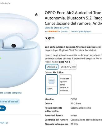 auricolari bluetooth OPPo Enco Air2