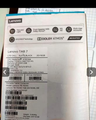 Tablet cellulare Lenovo 7 pollici