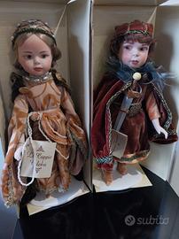  coppia di bambole nuove da collezione in bisquit