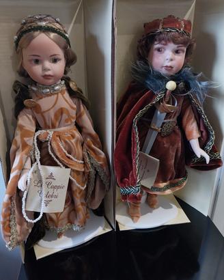  coppia di bambole nuove da collezione in bisquit