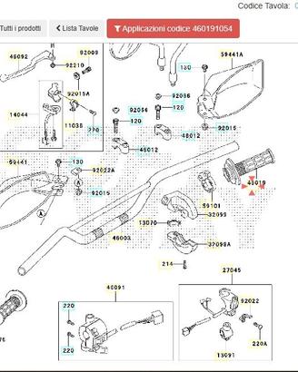 Comando Gas Kawasaki KX500 460191054