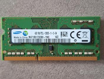 RAM DDR3L 4GB Samsung per Laptop