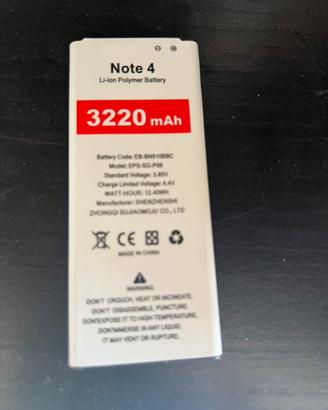 BATTERIA NUOVA SAMSUNG NOTE 4